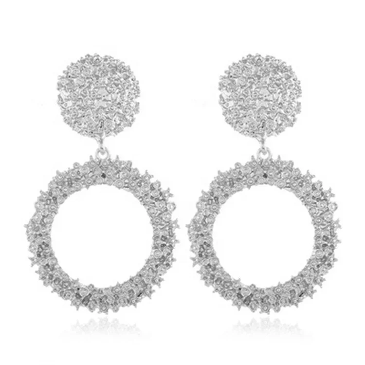 

Big Brand Round Alloy Earrings Electroplated Metal Women's Earrings, Picture