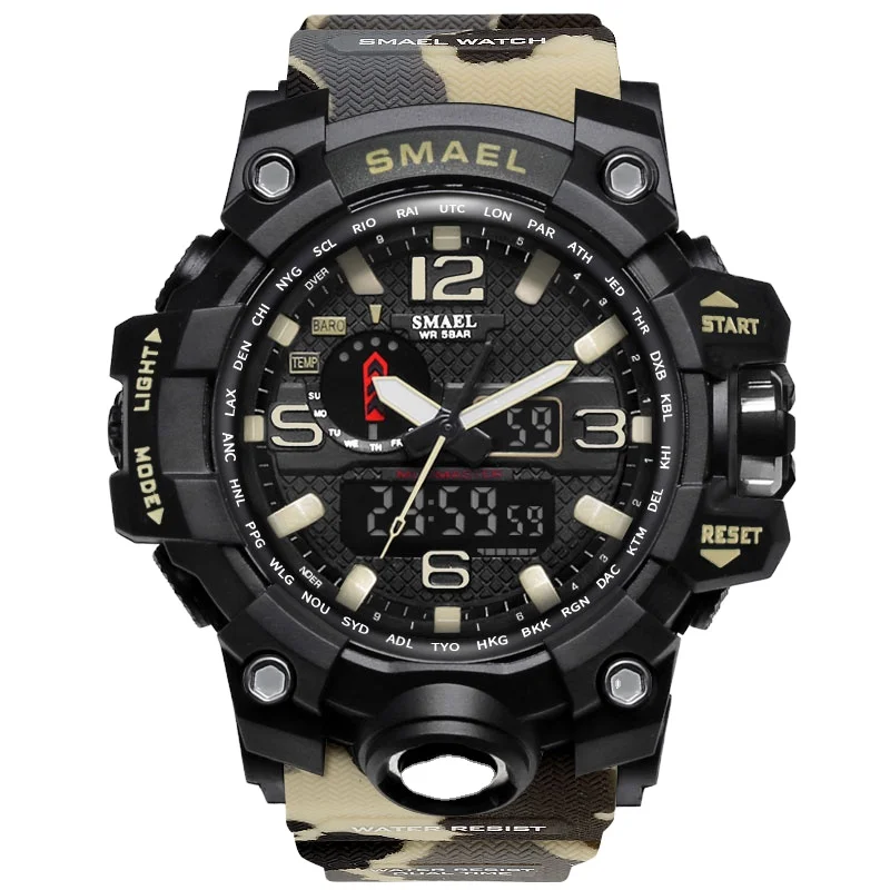 

HOT army SMAEL 1545MC digital sport men watch plastic analog quartz watch, Green