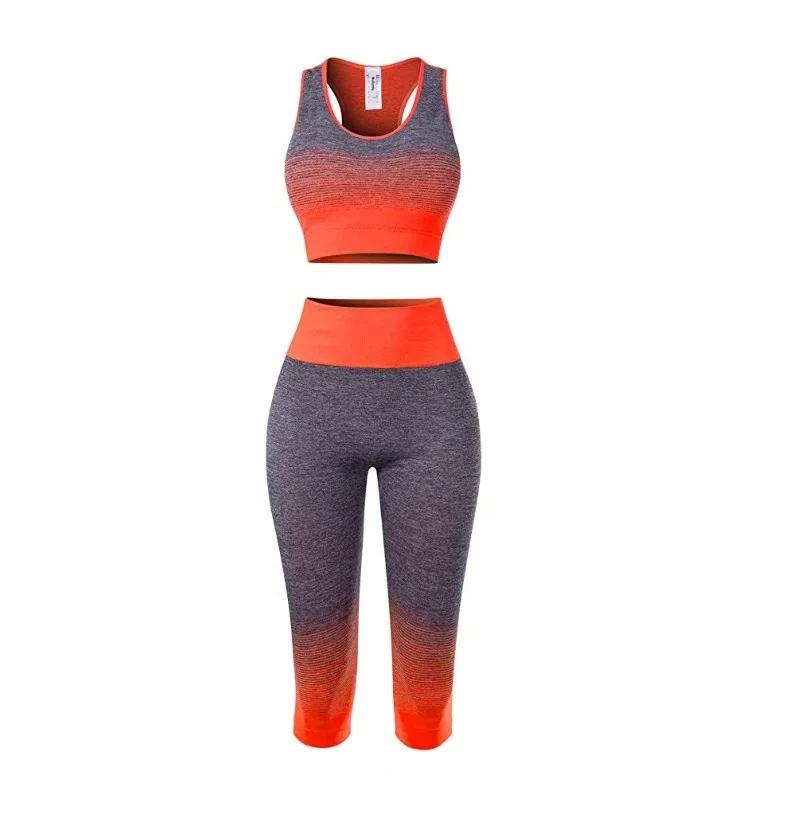 

Women's 2 Pieces Top Bra Legging Sports Set Fitness Gym Workout Sports Bra Pants Yoga Wear Set