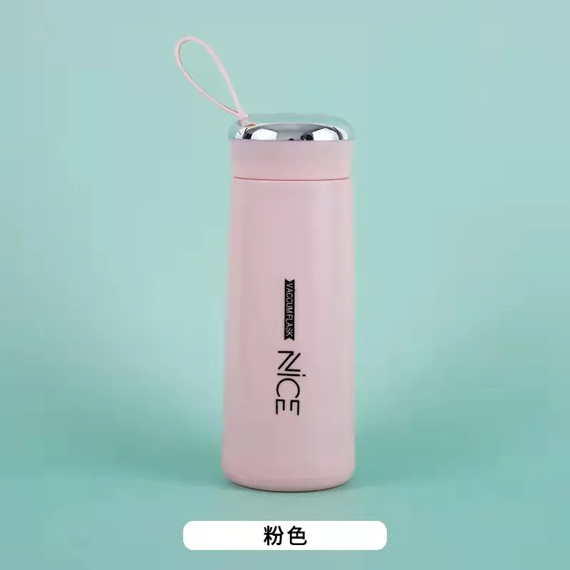 

glass liner creative water bottle simple department store student bottle advertising gift thermos bottle, Pink/blue/green/yellow