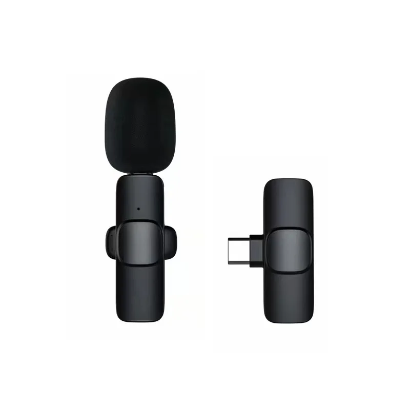 

2022 Tiktok live Mini Portable Clip Wireless Microphones Remote Lavalier Tie Clip on Shirt Lapel Vocal Condenser Mics for iphone, Black