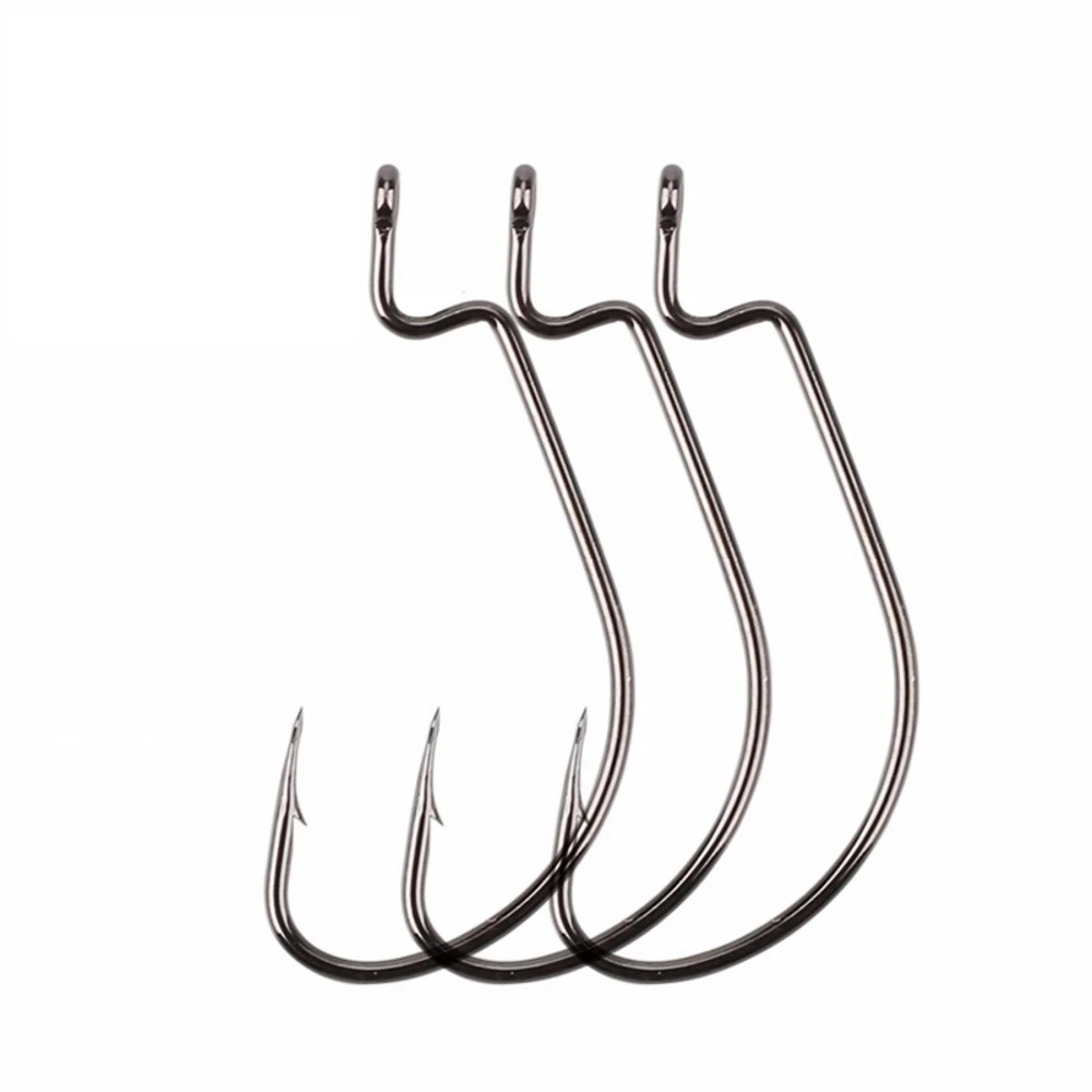 

20pcs/bag Jig Hook High Carbon Steel Offset Hook Fishhooks Lure Softjerk Hooks 6#-5/0 Fishing Tackle