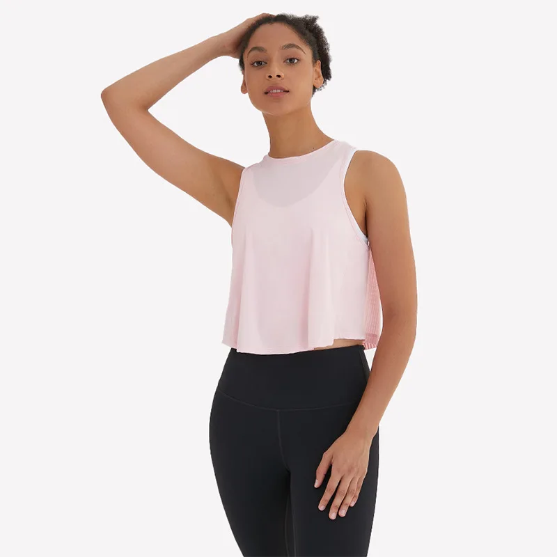 

New Custom Women's Sleeveless Vest Sexy Mesh Back Yoga Wear Tank Gym Tank Tops