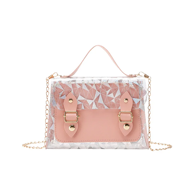 

New Design Embroidery Fashion Transparent PVC Jelly Purse Ladies Single Shoulder Bag Crossbody Party Clutch Handbags For Women, White,pink,black,black and white,pink and white