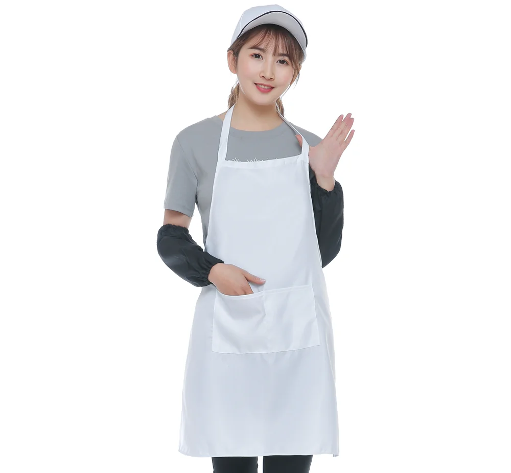 

100 cotton white and black acid proof women sublimation apron bib gift set malaysia for kitchen and painting, Customized color