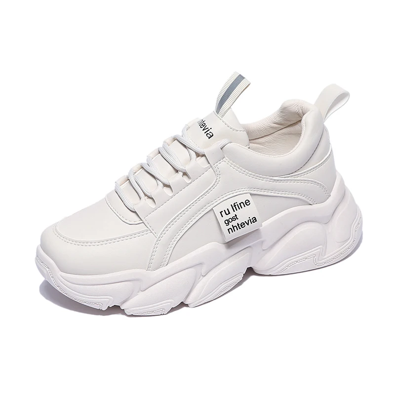 

Lady Leisure Walking Sneakers Women Casual Chunky Shoes, Black/beige