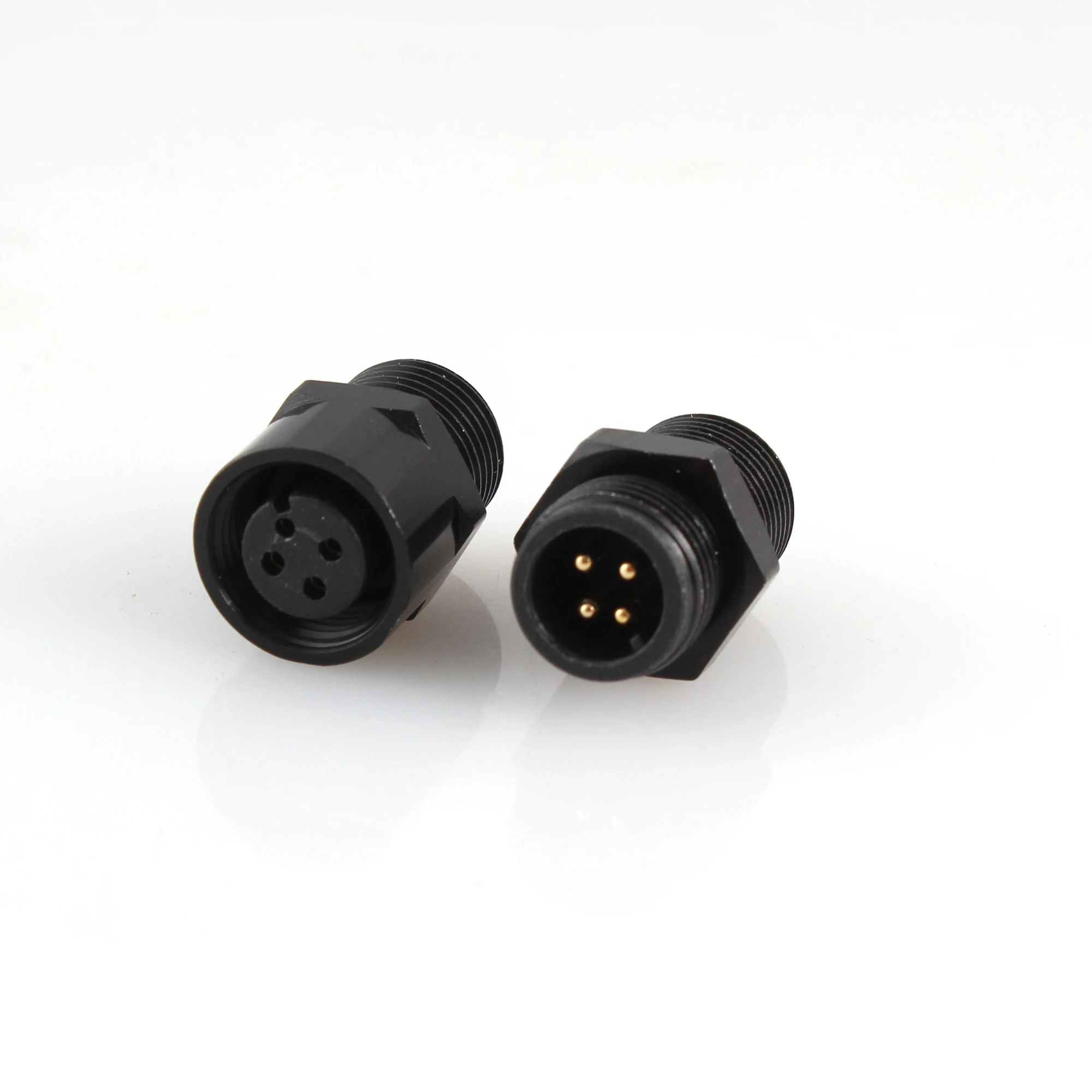 M10 4pin Ip67 Waterproof Cable Connectors For Underwater Pump Power Cable With M10 Panel Mount 5247