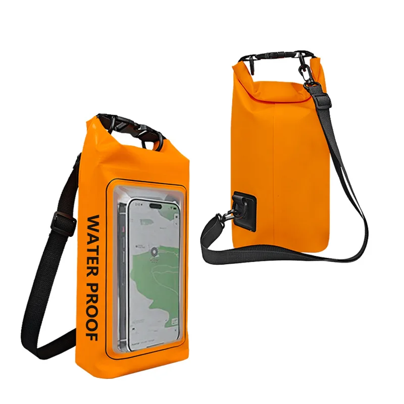 Heavy Duty PVC Waterproof Backpack  Hiking Dry Bag with Roll-Top Closure Cushioned  Storage Solution