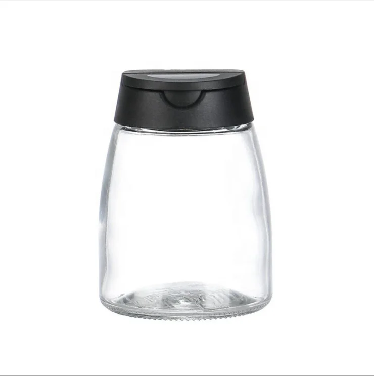 

High Quality Clear 150ml Cylinder Seasoning Storage Spice Jar Glass pepper shaker salt shaker with double sides Lids, Transparent