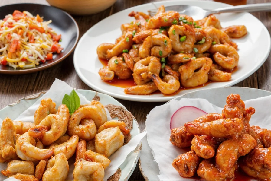 Various dishes featuring sweet chili sauce including spring rolls, grilled shrimp, and chicken wings