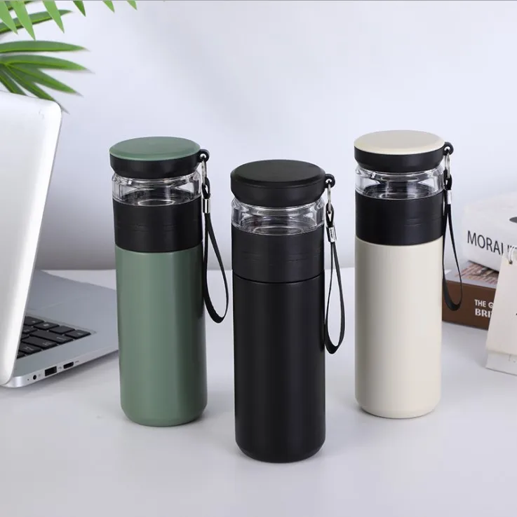 

Water Bottle 2021 Best Selling Custom Eco Double Wall Vacuum Insulated Thermal Stainless Steel tea cup with filter, Customized colors acceptable