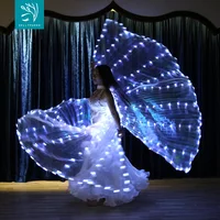 

382 leds white light up belly dance isis wing with slit bellyqueen