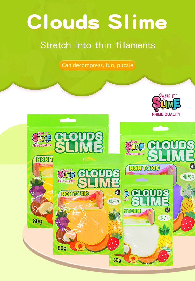 Pâte À Modeler Parfum De Fruits Slime Nuages Argile Polymère Astm En71 Pâte À Modeler Sable