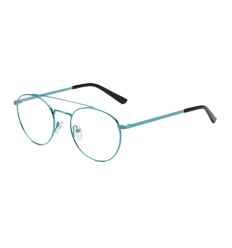 

NV18118 wholesale 2021 metal round retro women men eyeglasses frames optical spectacle frames eyewear metal round, Blue turquoise