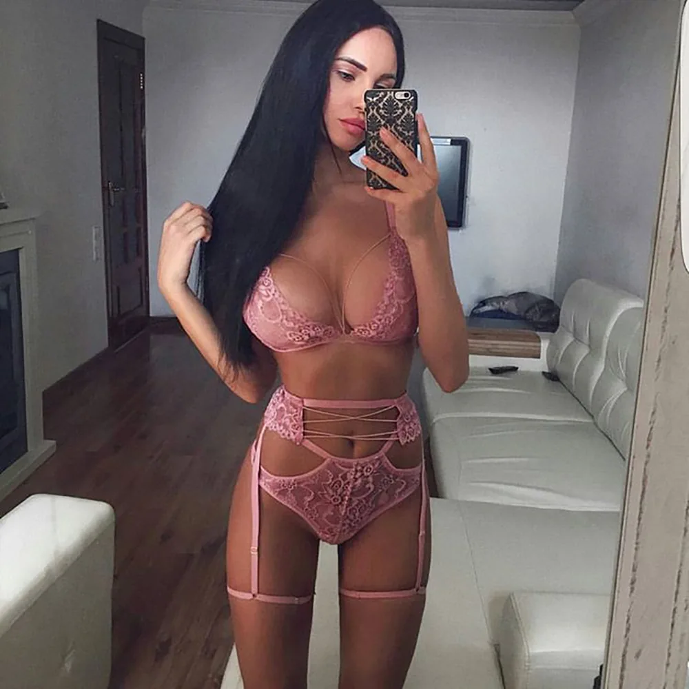 

Three-piece sexy suspender sexy lingerie