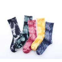 

New fashion hip hop skateboard tie dye starry sky terry loop socks men