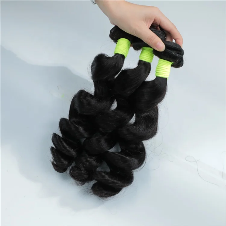 
Hot Beauty 10a Virgin Cuticle Aligned Hair Loose Wave Full End Bouncy Hair Bundles Human Hair Extension 