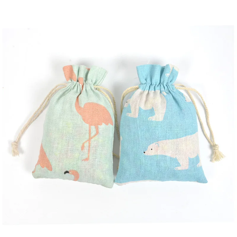 Small Custom Printed Cotton Canvas Drawstring Pouch Gift String Bags ...