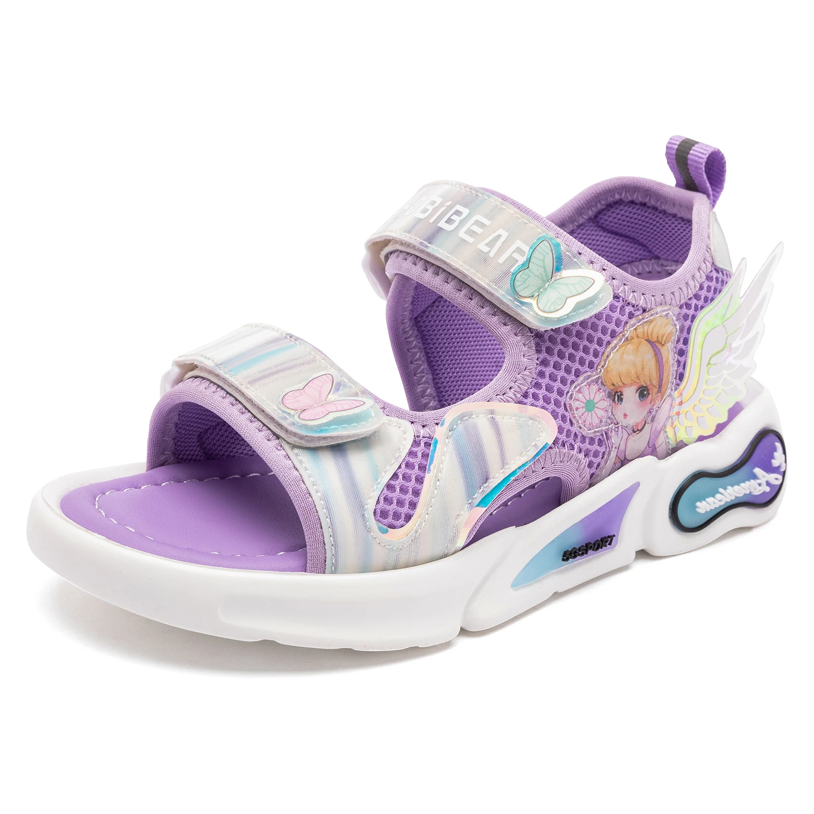 

Hobibear 2021 Fancy Big Girls Sandals Cute Sandals Kids Shoes Fansi Princess Shoes Outdoor Fashion Sandals for Toddler Girls, Pink ,white,purple