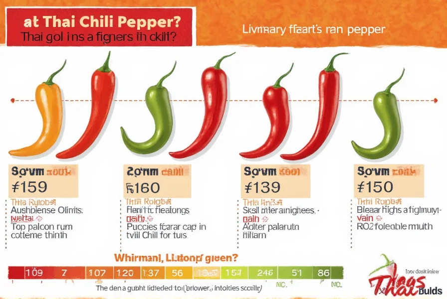 Various Thai chili pepper colors