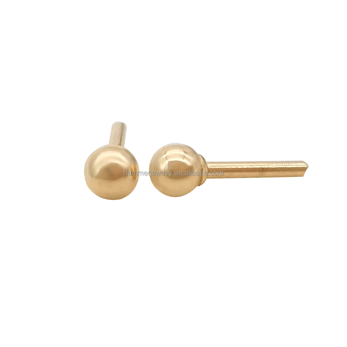 

Soild Gold 9k 14k 18k Gold Earring Post Real Gold Screw Ball Earring Back With Post Jewelry Finding