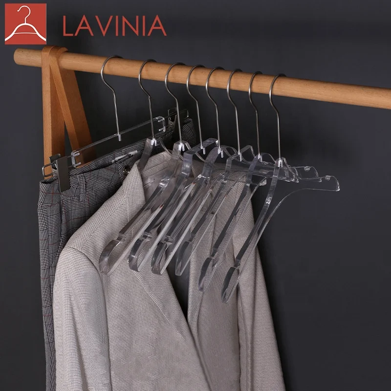 

High quality acrylic hanger clear exquisite transparent for smooth clothes