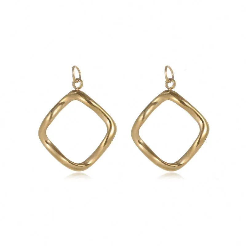 

Female Irregular Hollow Big Hoop Geometric Pendant Earring Hooks Jewelry Accessories, Golden