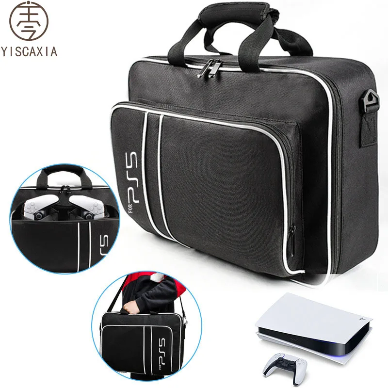 

Yiscaxia PS5 Bag Game Console Accessory Satchel Fashion Handbag PS5 storage bag Cross-Border Factory Stock Wholesale, Black