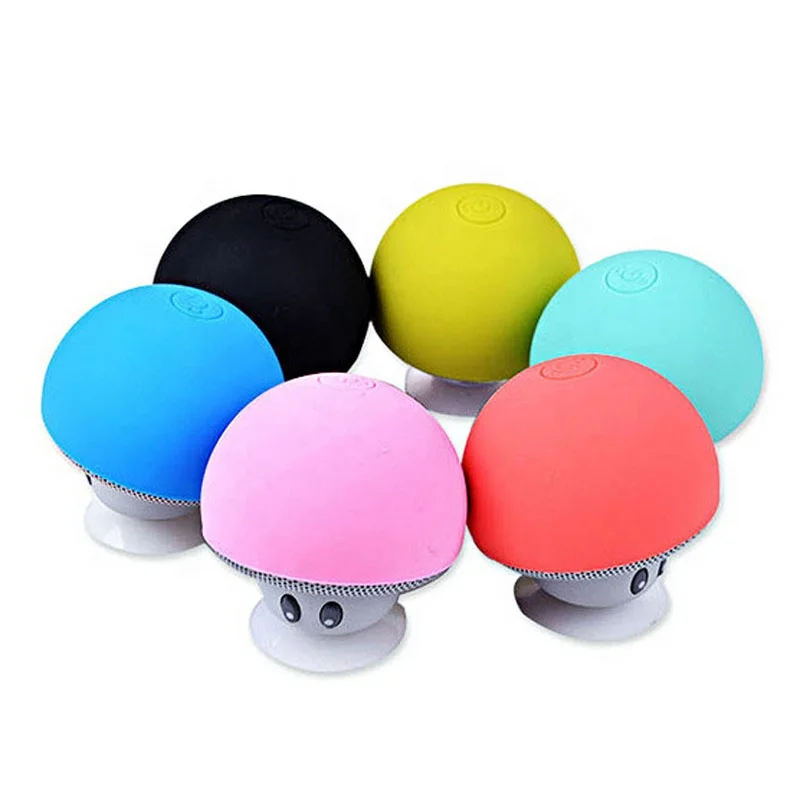 

Hot sale waterproof mini wireless speaker waterproof blue tooth mushroom speaker with strong suction cup, White, red, blue, green, black, white etc