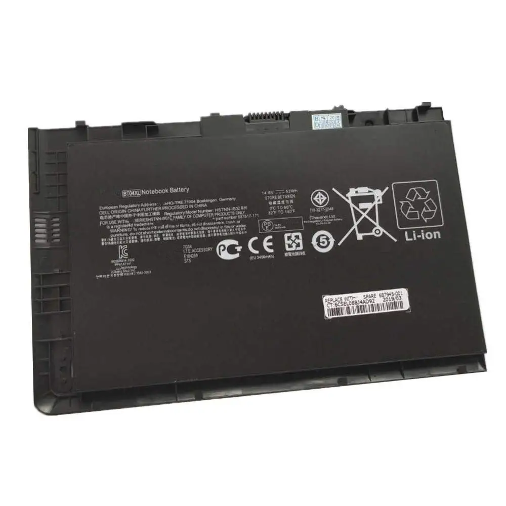 

huiyuan 14.8V 52Wh BT04XL Laptop Battery Compatible with HP EliteBook Folio 9470 9470M Series HSTNN-IB3Z HSTNN-I10C BT04 BA06