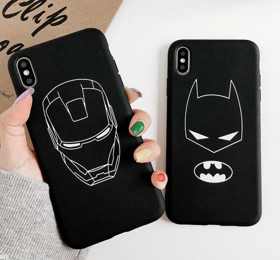 Cartoon Lovely Batman Ironman Phone Cases For iphone 6 6s 8 Plus Soft TPU Back Cover For iphone X XS Max 7 plus Case