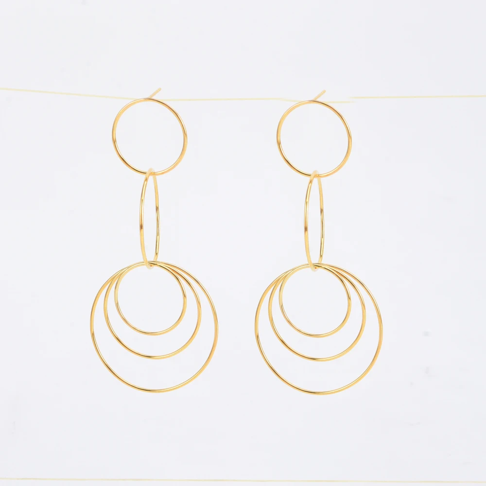 

#58 Unique Geometric Earrings Design Circle Shape Tassel Earrings, As picture