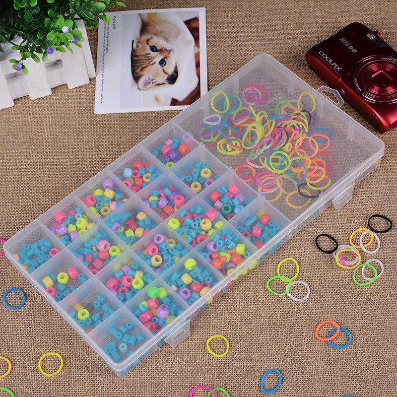 

21 Grid Transparent Plastic Storage Box Rubber Band Hairpin Bead Classification Tool Box Multi-purpose Box