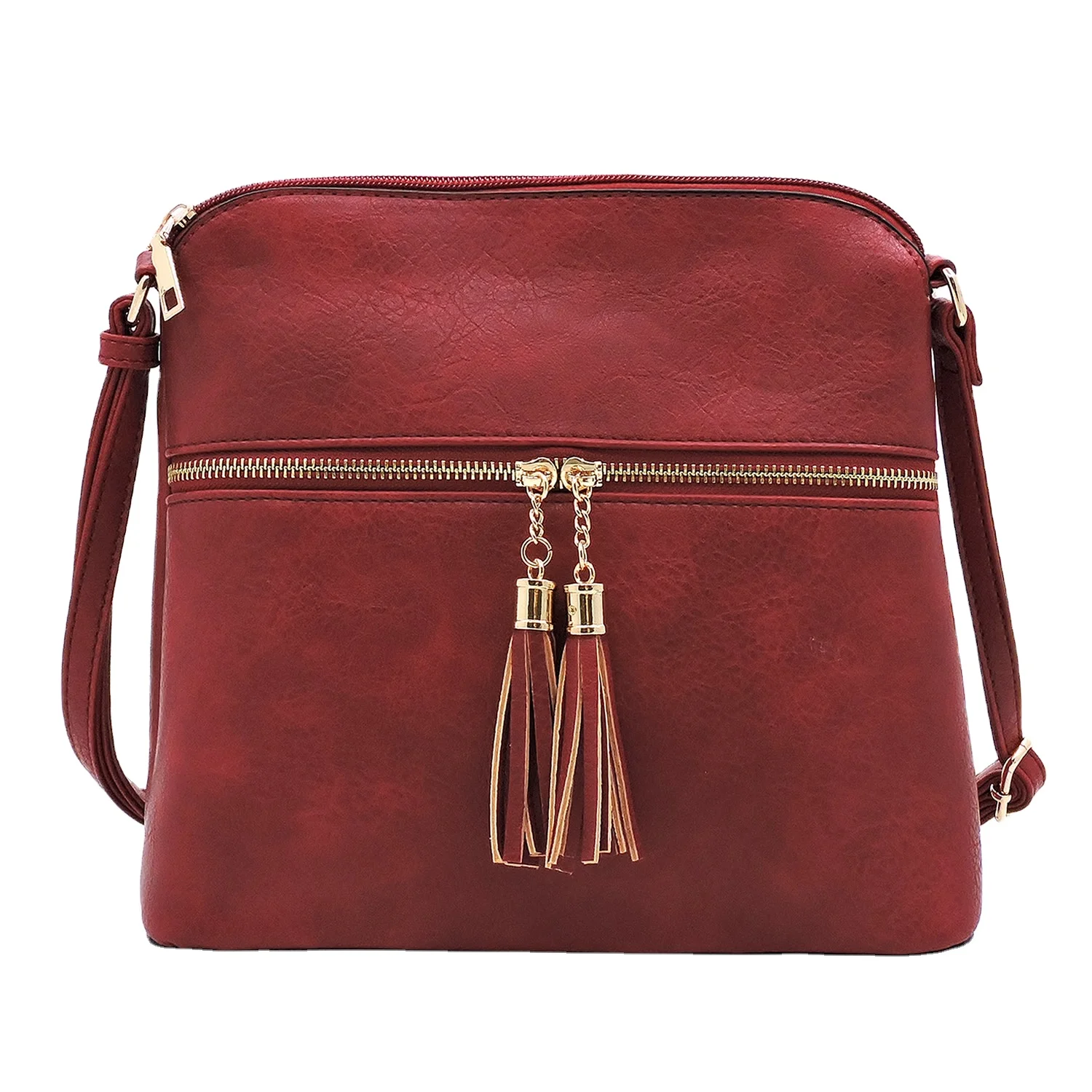 

Woman New Arrivals 2021 PU Leather Lightweight Crossbody Bag Women Messenger Bag With Tassel, Various colors