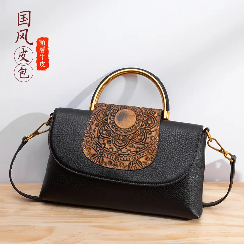 

2020 New Fashion Genuine Leather Handbags Factory Designer Shoulder Bag for Women Vintage ladies Handbag