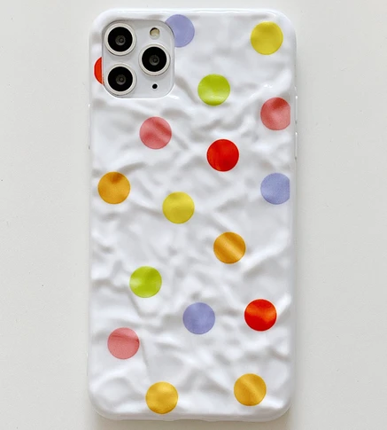 

Colorful Dots Shockproof 3D Shell Phone Case for iphone 11 12 Pro XS MAX XR X 6 6s 7 8 Plus Soft Silicone Back Cover Coques