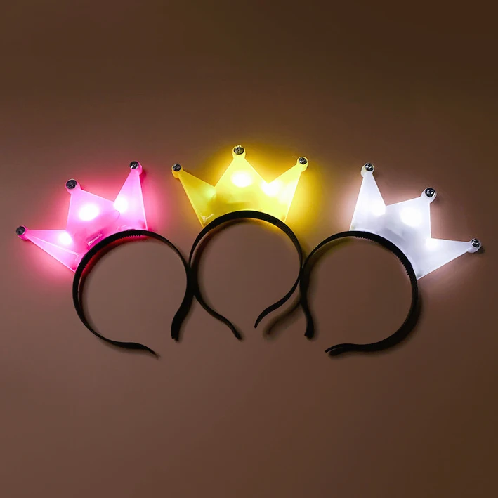 

Girls Princess Tiara Crown Flashing LED Headband Party Christmas Wedding Birthday Cosplay plastic hair hoop