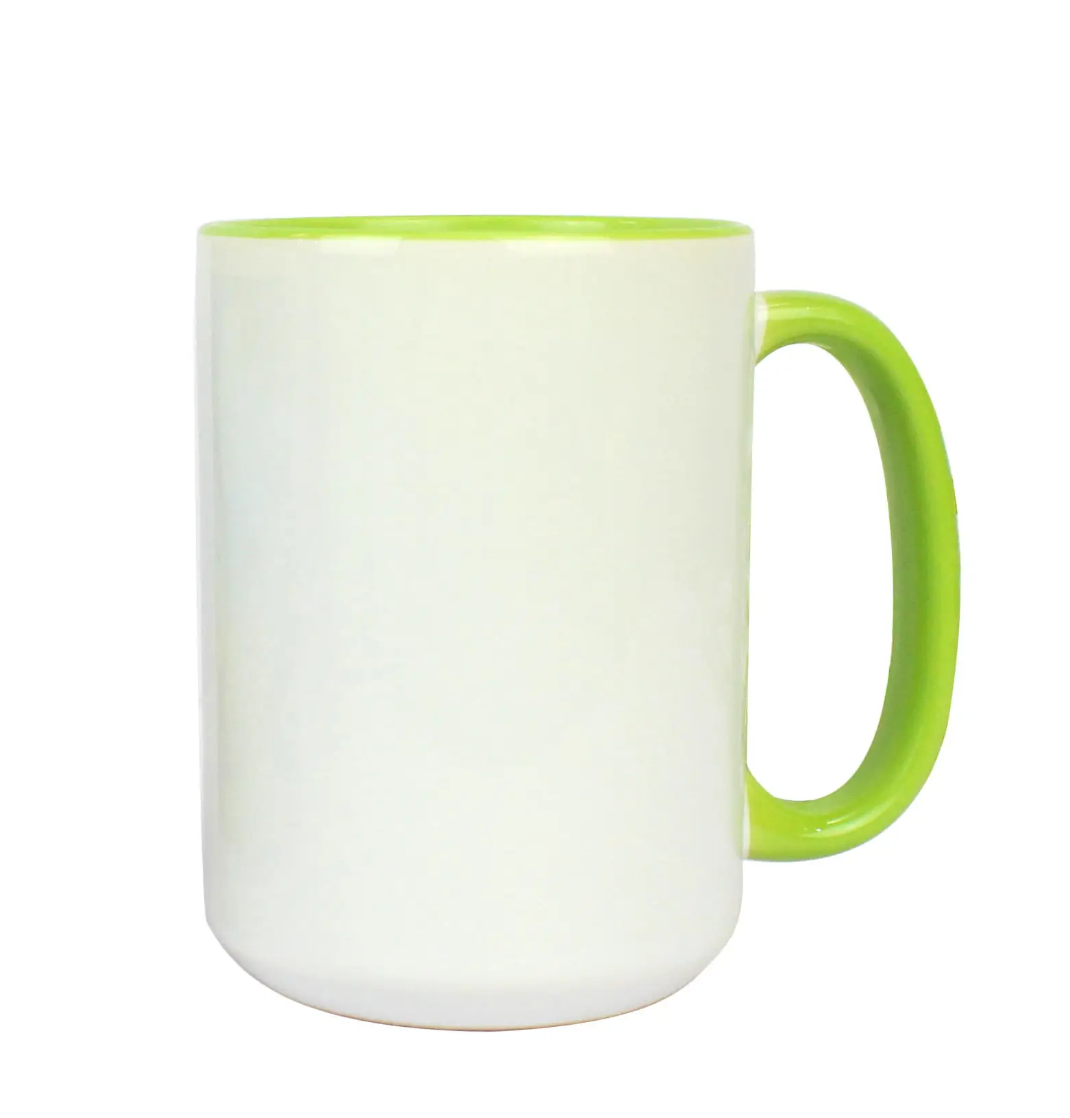 

Sublimation Heart Handle Colour Rim 15oz White Coated Ceramic Printing Mug