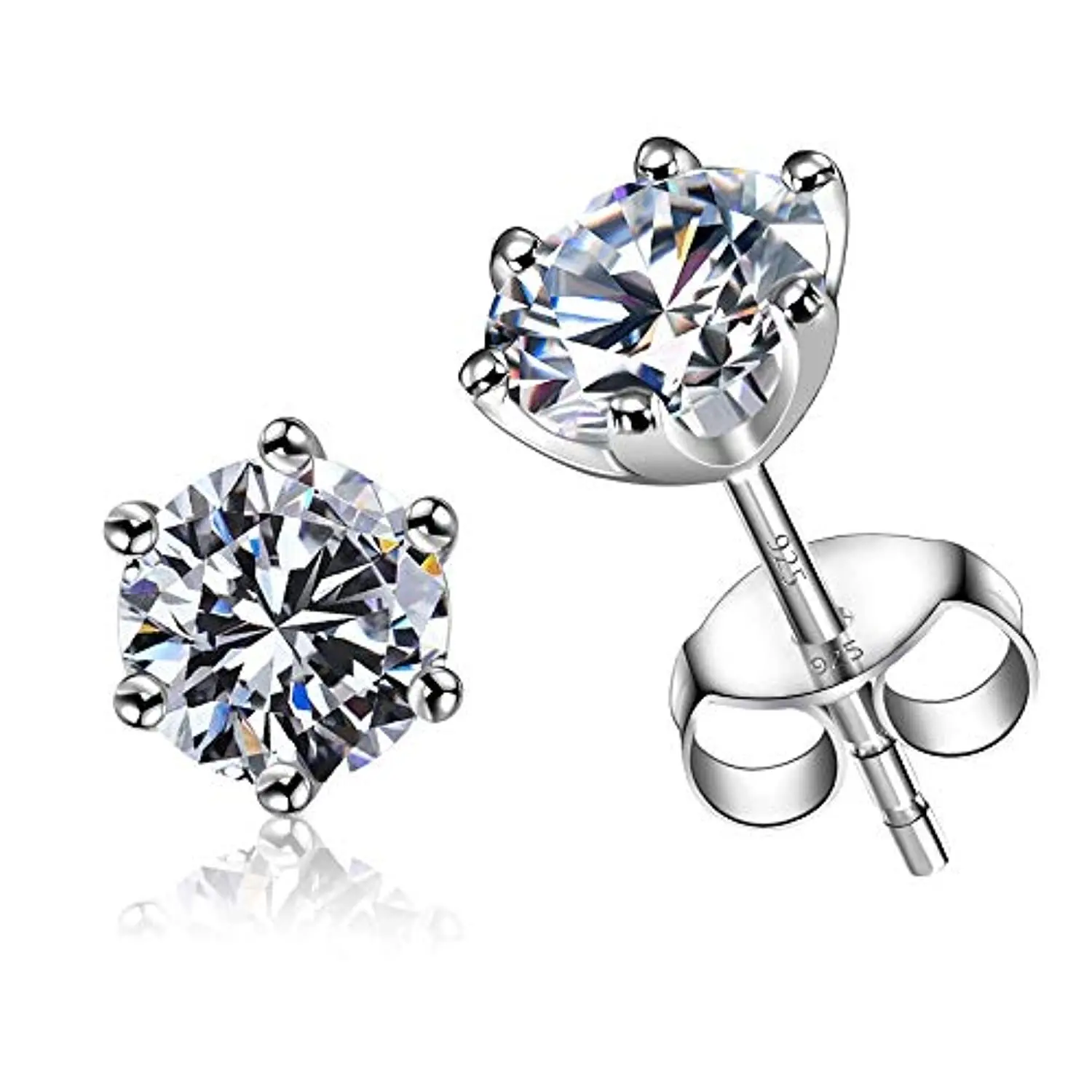 

Custom Hypoallergenic Gold Plated Dainty Inlaid Cubic Zirconia For Women Men Jewelry 925 Sterling Silver Stud Earrings