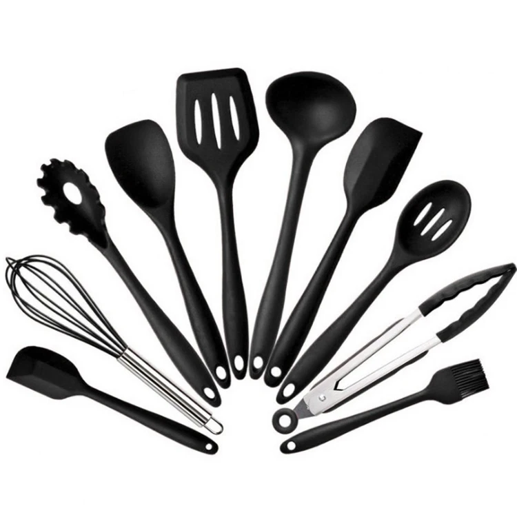 

Eo-friendly 10 piece set of silicone non stick cooking utensils kitchen tools silicone baking tools