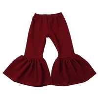 

Children seersucker Fabric Ruffle Pants Spring Autumn Toddler Girls Bell Botton Pants For Kids