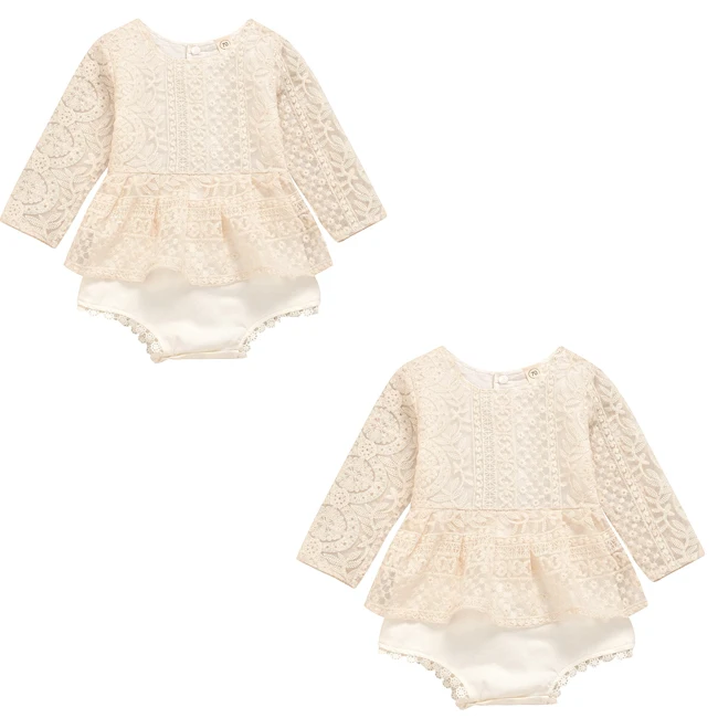 

2019 Summer Baby Clothes Infant Lace Long Sleeve Jumpsuit Girls Lace Rompers For Baby Cotton Romper baby suit romper, Custom color
