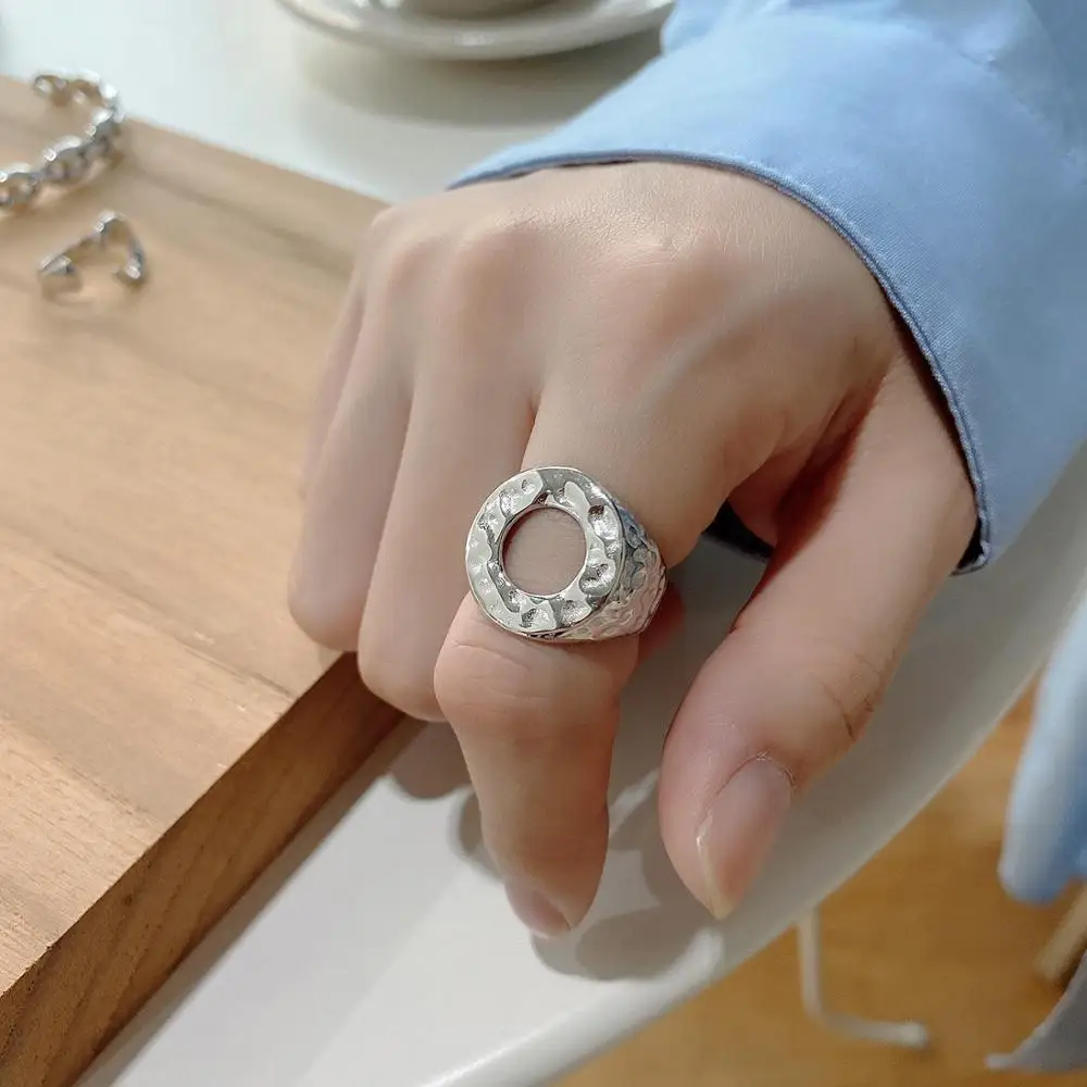 

Designed 925 sterling silver irregular female ring, Silver color