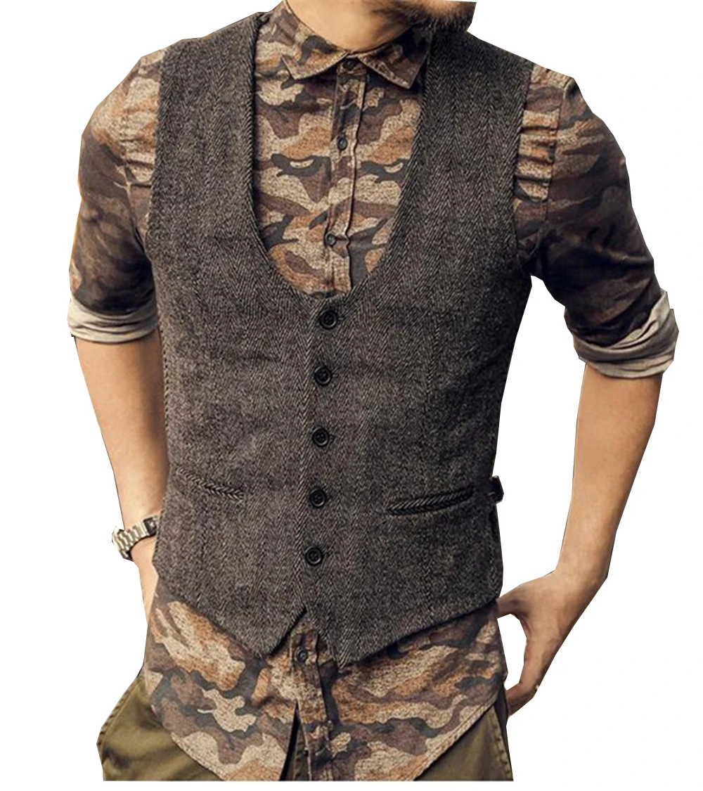 

Best selling fashion Herringbone men's Business vest, As showing