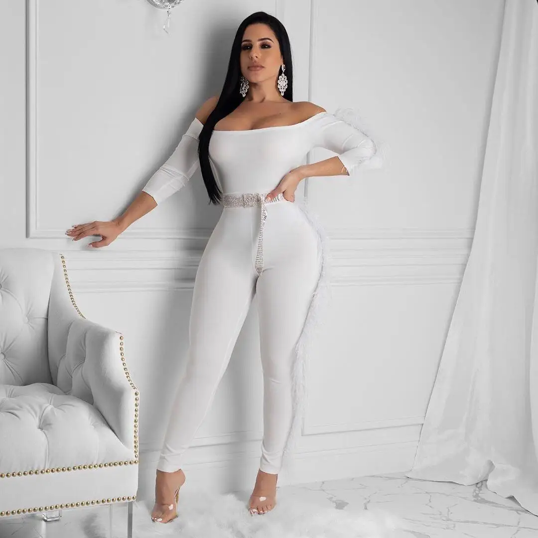 

Spring long dress one-shoulder women's jumpsuit monos deportivos mujer