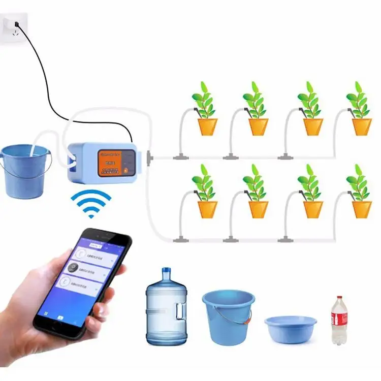 

Automatic Irrigation Controller Automatic WIFI Remote Control Garden Plant Water Pump Timer Drip Irrigation Kits