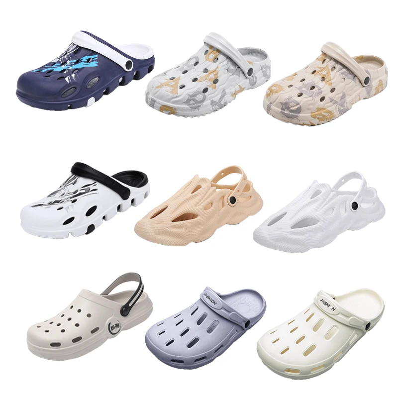 

New fingerprint hole cave shoes non-slip casual beach comfortable hole shoes men's sandals garden clogs shoes