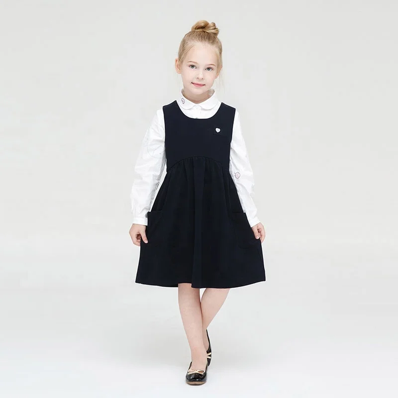 

Gabby Loop Kids Autumn Round Neck Sleeveless Dress For Children Two Layer Cotton Lining Knitted Kids Dresses For Girls