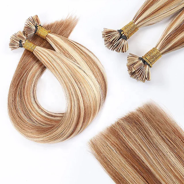 

100% human hair flat tip virgin remy cuticle aligned Wholesale ytalian hairs flat tip keratin vendors flat tip hair extension