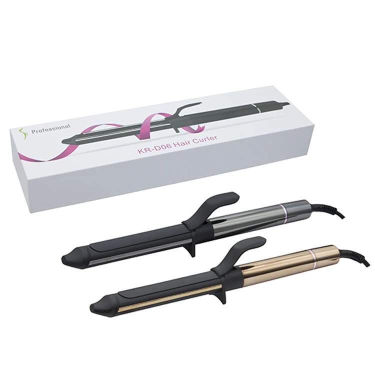 

Hair Curling Iron Curler Max LCD display double PTC heater ceramic coated rotary temperature control dual voltage